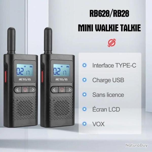 2 Talkie-Walkie Portable Longue Port�e Chasse 2 Pi�ces - Radio Bidirectionnelle LIVRAISON OFFERTE