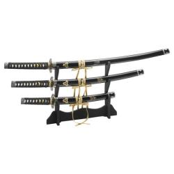 Lot de trois sabres japonais Boker magnum Hattori Hanzo Set 4 pi&egrave;ces