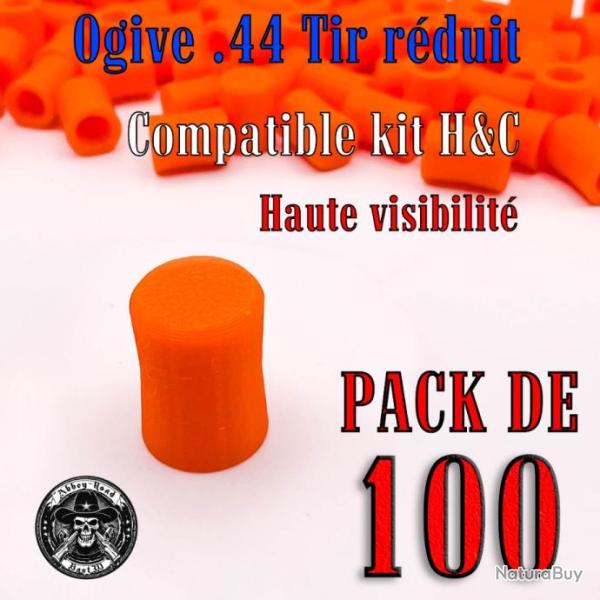 Balle tir r�duit .44 ogive compatible kit H&C haute visibilit� - Pack de 100 - Bast3D