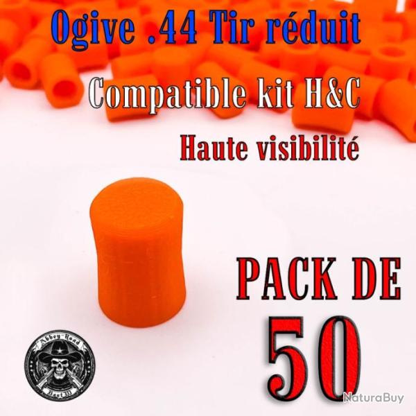 Balle tir r�duit .44 ogive compatible kit H&C haute visibilit� - Pack de 50 - Bast3D
