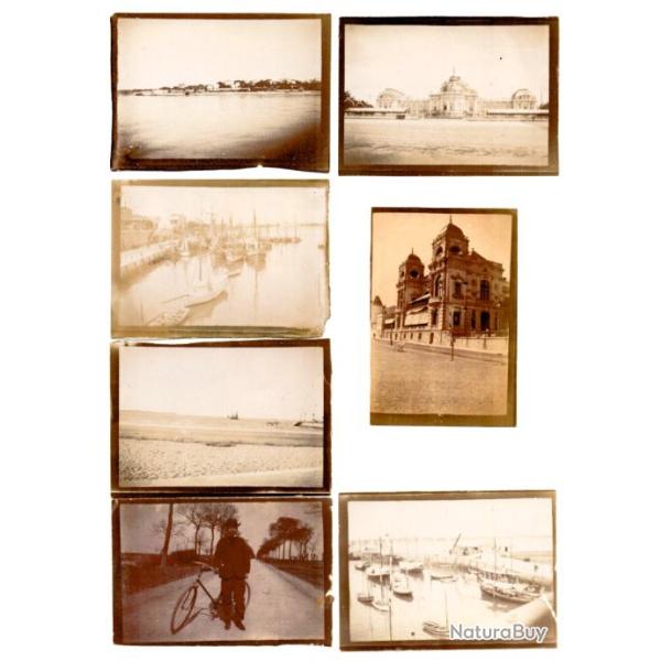 Lot photos anciennes albumin�es. La Rochelle, Casino de Royan, Port