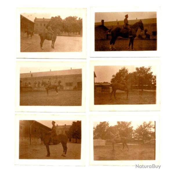 Lot photos anciennes. Lot de 6 photos militaires � cheval. 1900/1920