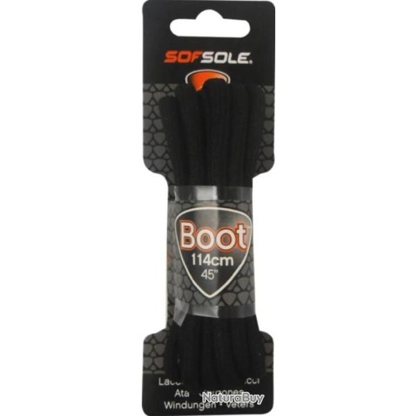 Lacets Sofsole "BLACK WAXED" 114 cm Noir