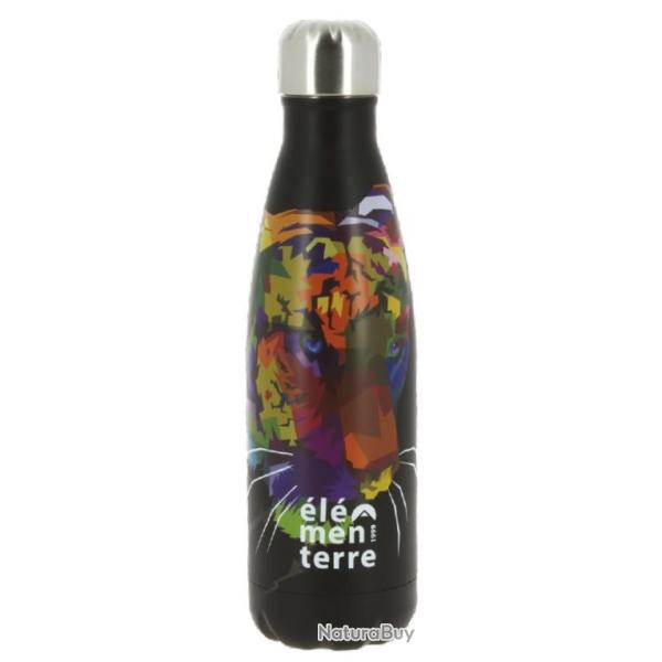 Bouteille Isotherme 750 ml Elementerre "Kaktus 750 Motifs" Noir