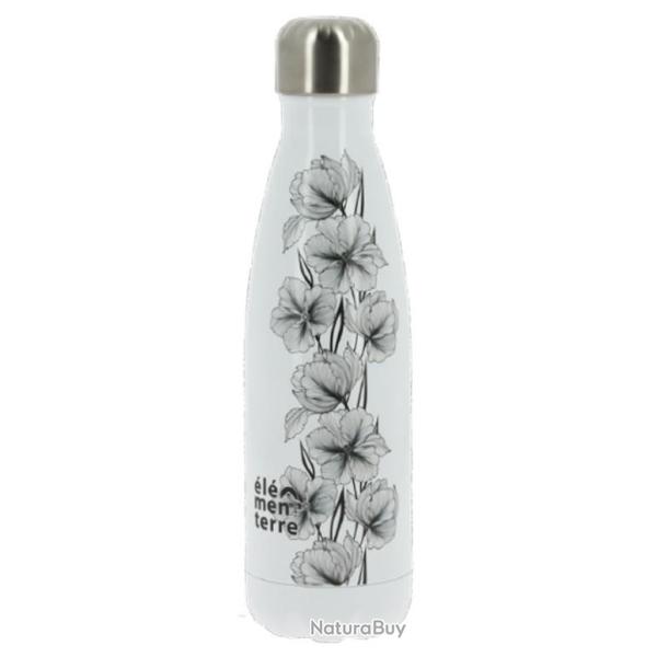 Bouteille Isotherme 750 ml Elementerre "Kaktus 750 Motifs" Blanc