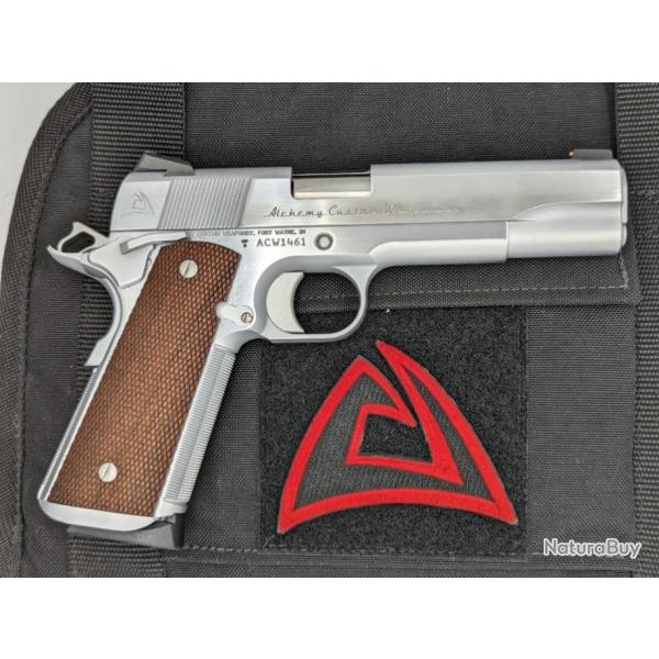PISTOLET ALCHEMY CUSTOM WEAPONY 1911 PRIME ELITE 5 POUCES HARD CHROME  9X19 .
