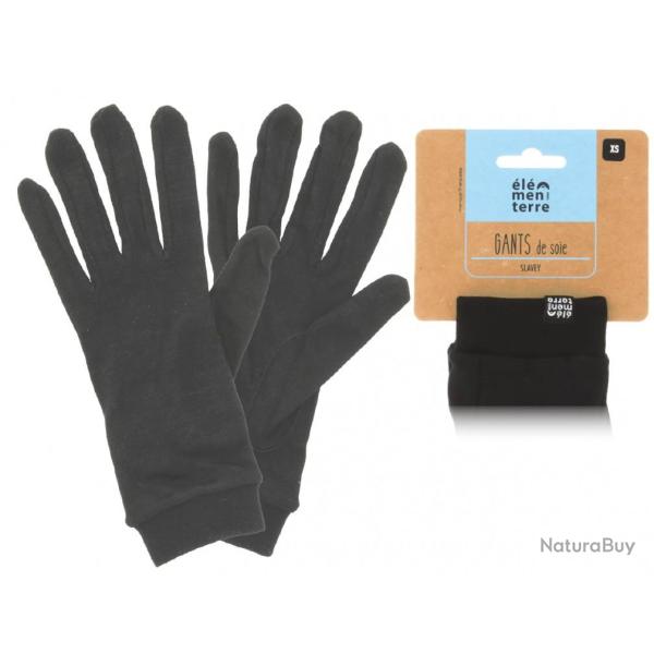 Sous Gants en Soie Elementerre Slavey Noir