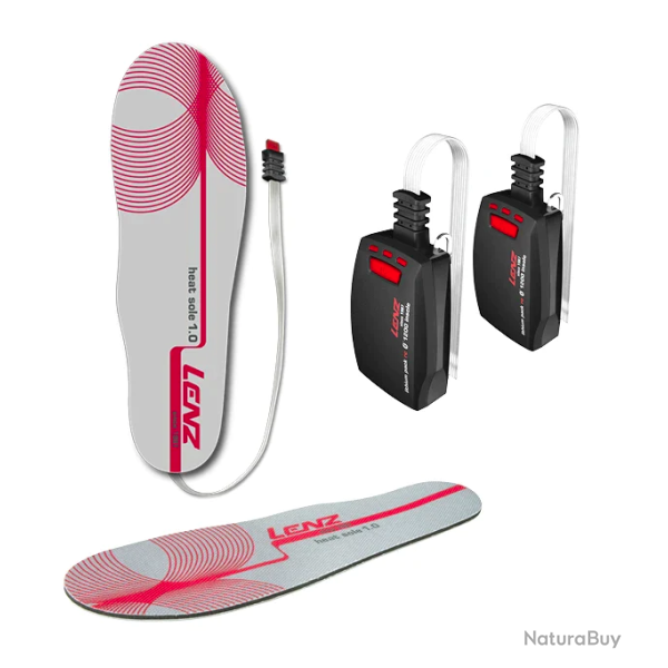 Semelles Chauffantes Lenz "1.0 + Batteries" Gris
