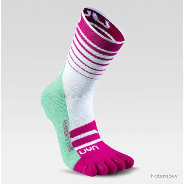 Chaussette de Course Cinq Doigts Femme UYN "RUNNER'S FIVE" 35 - 36 Blanc
