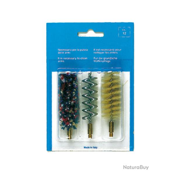 Set De 3 Brosses Spirales Pour Armes Canon Lisse Cal.12 - EUROP'ARM