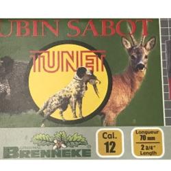 Cartouches Balles Rubin Sabot Brenneke Cal.12/70 28g - TUNET
