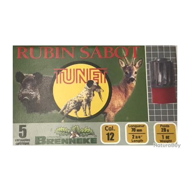 Cartouches Balles Rubin Sabot Brenneke Cal.12/70 28g - TUNET