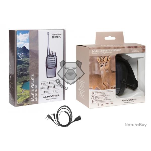 PACK NUM'AXES CASQUE ELECTRONIQUE+TALKIE TLK+CORDON MSA