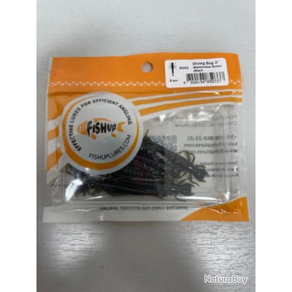 !! LEURRE FISHUP DIVING BUG 2'� COL WATERMELON BROWN BLACK