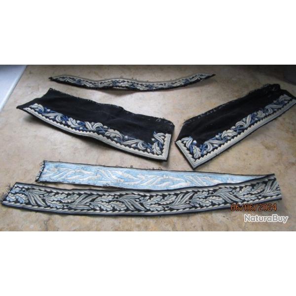 Broderies conseill� pr�fecture d�but  III� r�publique 2 bandes manchettes col +1 bande argent pr�fet
