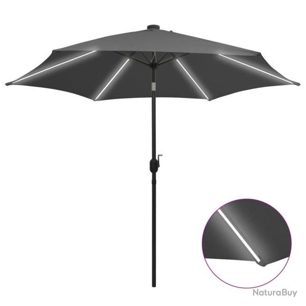 Parasol avec led et m�t en aluminium 300 cm anthracite 02_0008082