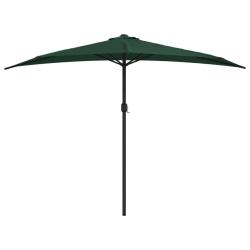 Parasol de balcon avec m&acirc;t en aluminium vert 300 x 150 cm demi 02_0008309