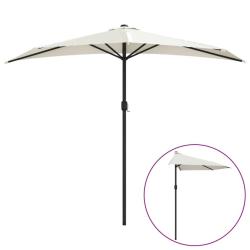 Parasol de balcon avec m&acirc;t en aluminium 270 x 135 cm demi sable 02_0008304