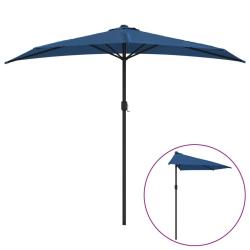 Parasol de balcon avec m&acirc;t en aluminium 270 x 135 x 245cm demi bleu 02_0008300