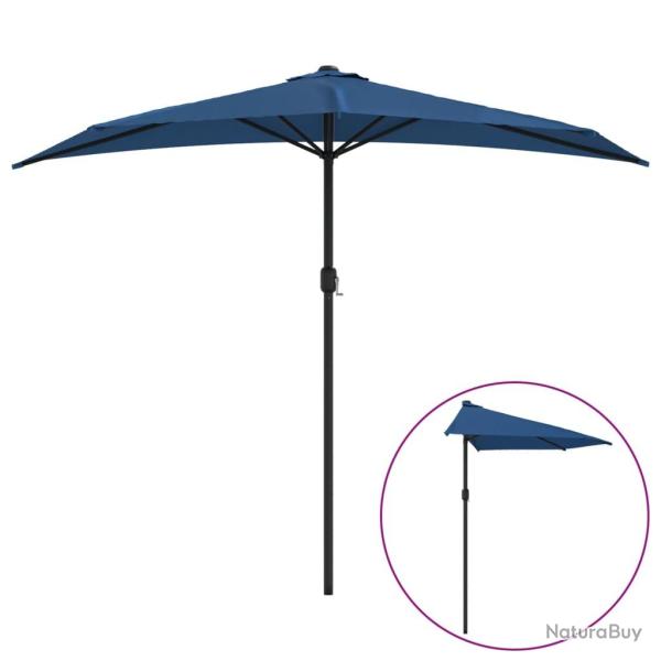 Parasol de balcon avec m�t en aluminium 270 x 135 x 245cm demi bleu 02_0008300