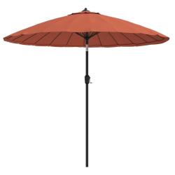 Parasol d'ext&eacute;rieur et m&acirc;t avec aluminium 270 cm terre cuite 02_0008284