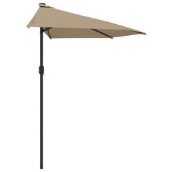 Parasol de balcon avec m&acirc;t en aluminium 270 x 135 cm demi taupe 02_0008306