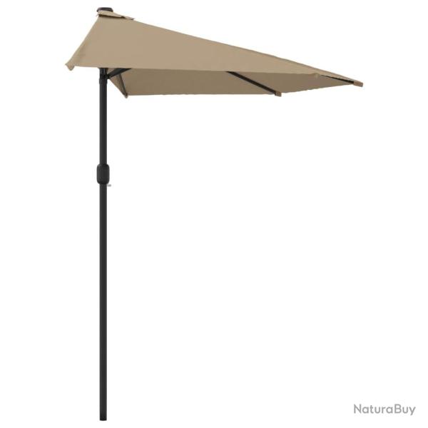 Parasol de balcon avec m�t en aluminium 270 x 135 cm demi taupe 02_0008306
