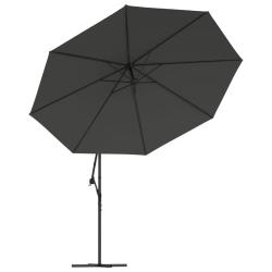 Parasol meuble de jardin en porte-&agrave;-feux et poteau m&eacute;tallique 350 cm anthracite 02_0008653