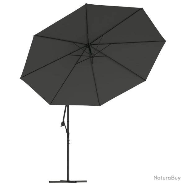 Parasol meuble de jardin en porte-�-feux et poteau m�tallique 350 cm anthracite 02_0008653