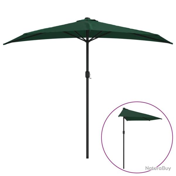Parasol de balcon avec m�t en aluminium 270 x 135 cm demi vert 02_0008308