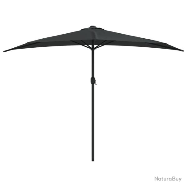 Parasol de balcon avec m�t en aluminium 300 x 150 x 253cm demi noir 02_0008303