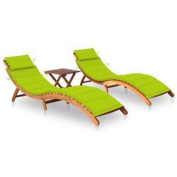 Lot de 2 transats chaise longue bain de soleil lit de jardin terrasse meuble d'ext&eacute;rieur avec table