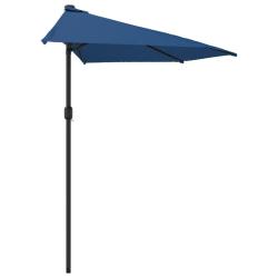 Parasol de balcon avec m&acirc;t en aluminium 300 x 150 x 253 cm demi bleu 02_0008301