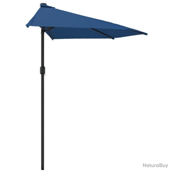 Parasol de balcon avec m�t en aluminium 300 x 150 x 253 cm demi bleu 02_0008301