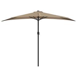 Parasol de balcon avec m&acirc;t en aluminium taupe 300 x 150 cm demi 02_0008307