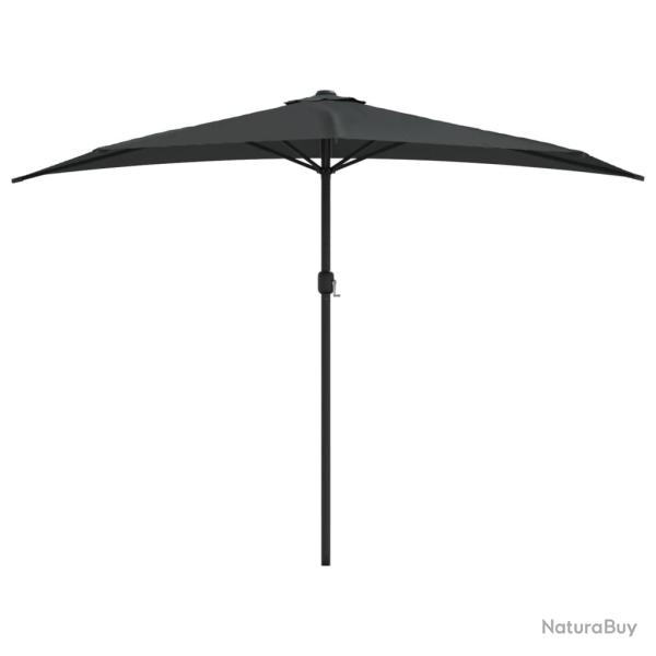 Parasol de balcon et m�t en aluminium anthracite 300 x 150cm demi 02_0008311