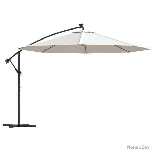 Parasol meuble de jardin en porte-�-feu x et poteau m�tallique 350 cm sable 02_0008654