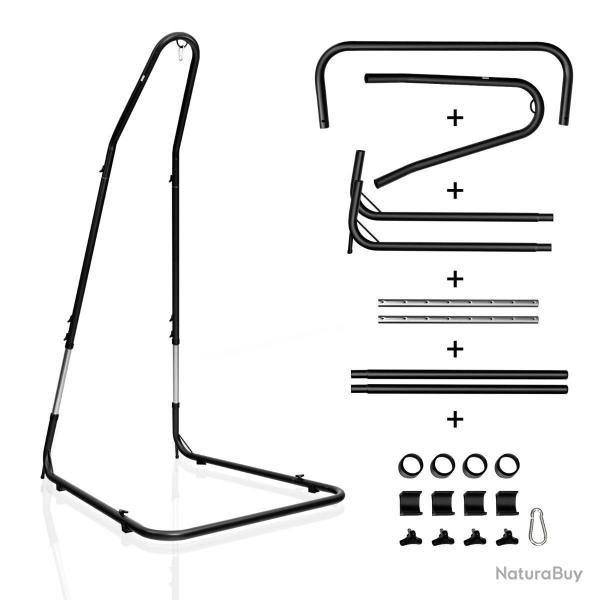 Support pour fauteuil suspendu 195-235cm cadre en acier avec crochet de s�curit� pieds antid�rapant