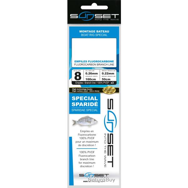 Bas De Ligne Sunset Bateau Rs Competition Special Sparide / Fluoro 3x50cm N�6