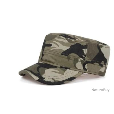 Casquette Militaire Treillis Beige Avec Bande Velcro - Taille Unique - Polyester Respirant