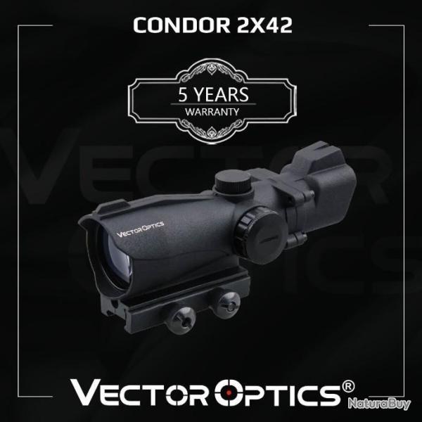 Condor tactique Vector Optics, 2x42, port�e d'arme � point rouge vert