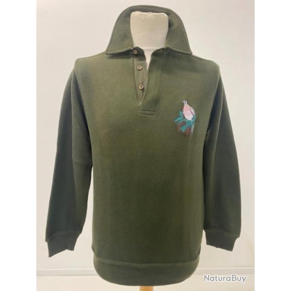 Pull kaki col boutonn� - LOVERGREEN