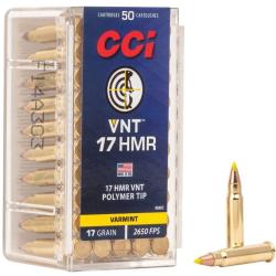 Cartouches CCI .17 HMR VNT Green 17 grains CCI 17HMR VNT 17 gr Bte 50