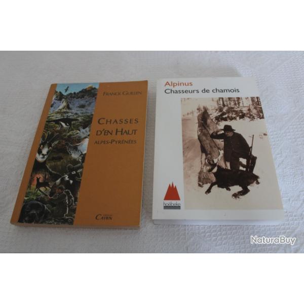 Lot 2 livres chasseurs de chamois et chasses d'e haut