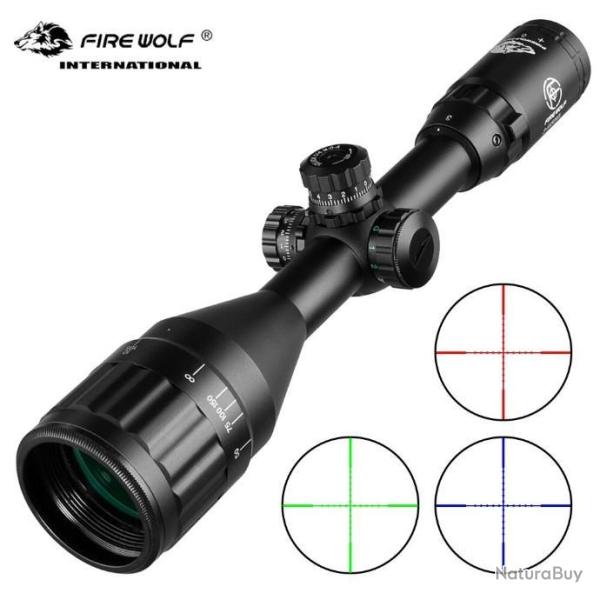 3-9X50 Lunette de vise tactique, vert, bleu, rouge, rticule illumin