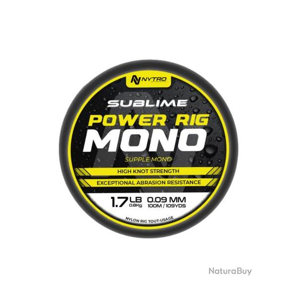 NYTRO FIL DE P�CHE SUBLIME POWER RIG MONO 100M NYTRO 0,09mm