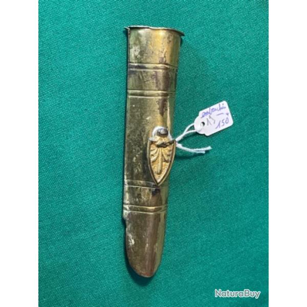 CHAPE DE FOURREAU CUIR EN  LAITON 1ER EMPIRE    19 �ME N� 19