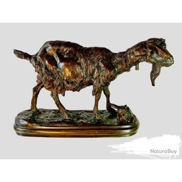 Emmanuel Fremiet ch�vre et son chevreau sculpture en bronze