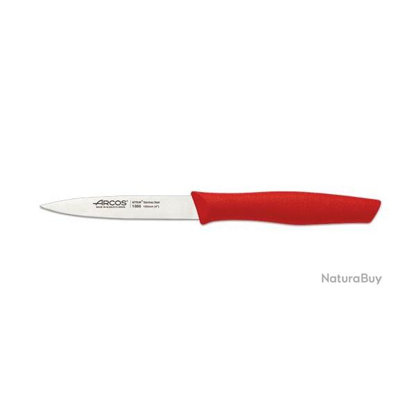 Couteau de table Arcos Nova - Office lame 100 mm manche polypropyl�ne rouge