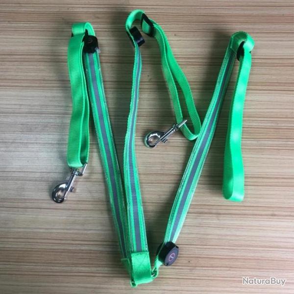 Sangle Poitrine Pour Cheval Lumineux LED Vertes Longueur 100Cm Licou Selle �questre Nylon Polyester